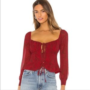 Majorelle waldorf top in red snake size small